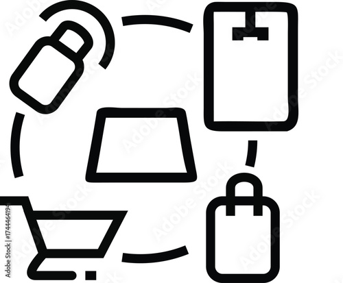 Online shopping process e commerce retail purchase delivery checkout experience