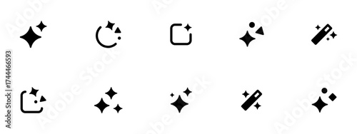 Generative AI logo icon magic sparkle stars symbol , Artificial intelligence sign. Vector ai generated icon logo