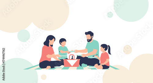 A Cheerful Family Enjoying Their Time Together During A Relaxed Picnic Experience