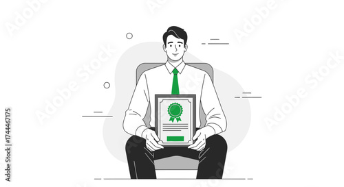 A Confident Professional Holding a Certificate of Achievement Representing Success and Recognition