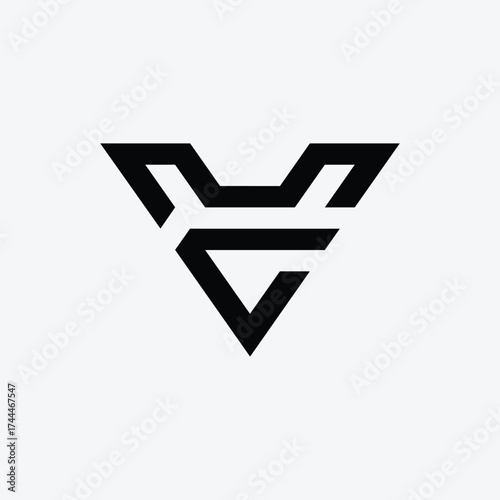 CV VC Modern Stylish Minimal Monogram Logo
