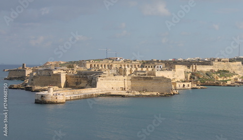 Fort Ricasoli and the Grand Harbour Malta from Valetta.