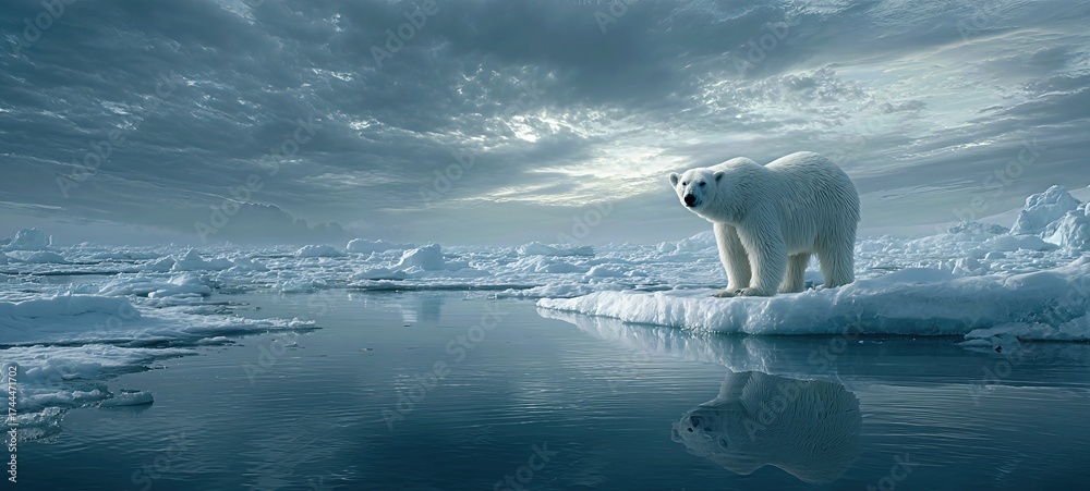 Fototapeta premium Polar Bear on Arctic Ice
