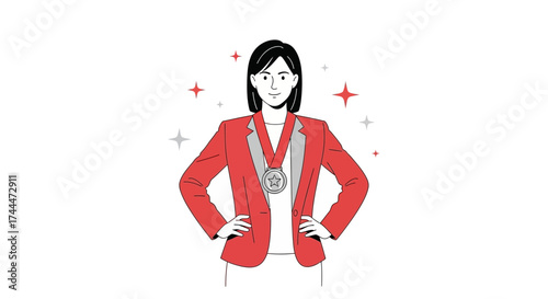 A Strong Leader Wearing a Medal of Honor with a Shining Background Visual.
