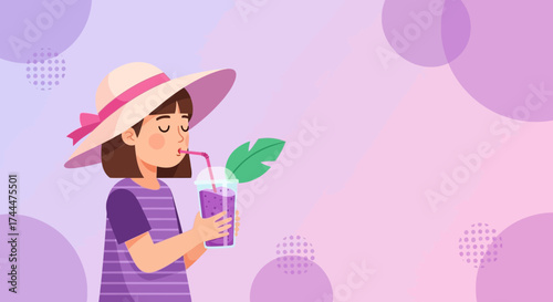 A Young Person Sipping A Refreshing Drink On A Relaxing Summer Day Enjoying Sunshine