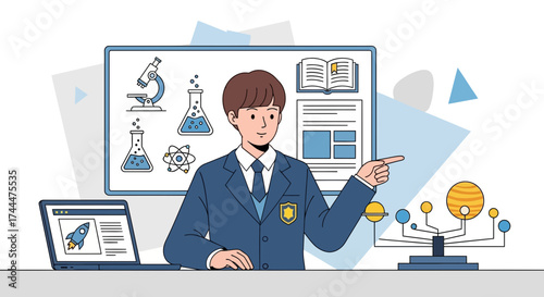 A Young Student Explains Astronomy And Science Fundamentals With Modern Tools And Charts