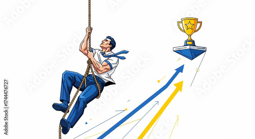 Achieving Goals: A Depiction of Determination and Success in Climbing to the Summit