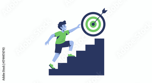 Achieving Goals: A Graphic Depiction Of Ambition, Perseverance, And Positive Mindset