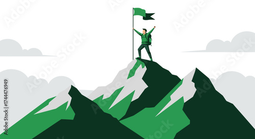 Achieving Peaks: A Symbol Of Success, Determination And Reaching The Summit