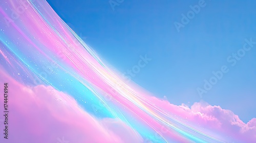 Soft pastel colors blend seamlessly in swirling cloud patterns,