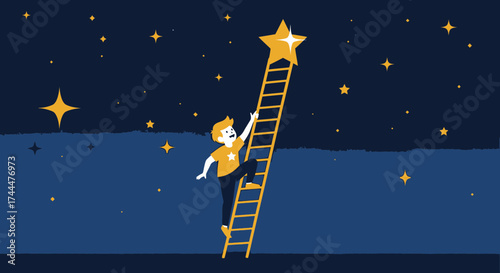 Achieving Stars: A Visual Metaphor About Effort, Determination, And Success