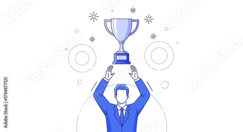 Achieving The Goal Vector Illustration Depicting Success And Recognition Of Skills