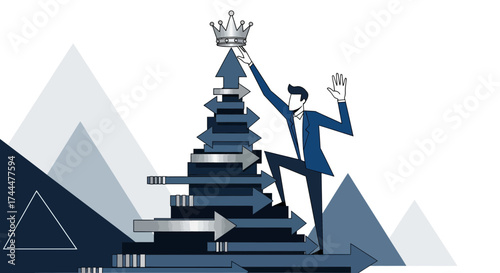 Achieving success and reaching goals with the help of a business vision