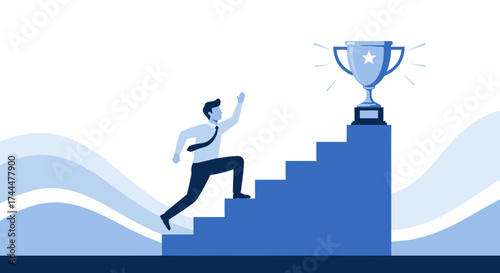 Ambition, Aspiration, and The Spirit of Achievement Visualized Through Stair Steps