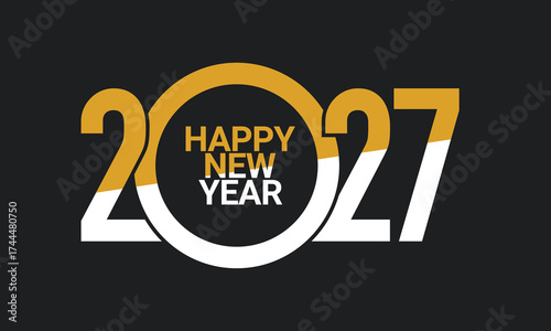 2027 Happy New Year Background Design.