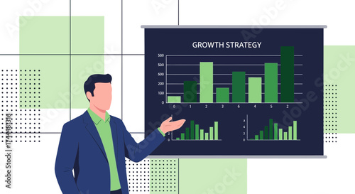 Analyzing Business Data: A Professional Presentation On Growth Metrics And Strategies