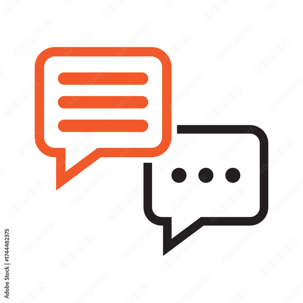 Fototapeta premium Chat Bubble Logo. Modern Conversation and Communication Icon Vector.