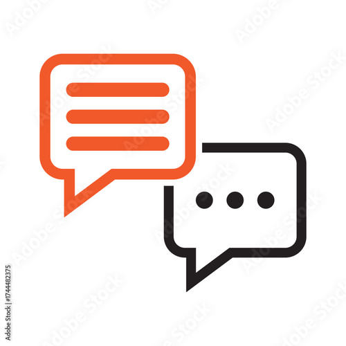 Chat Bubble Logo. Modern Conversation and Communication Icon Vector.