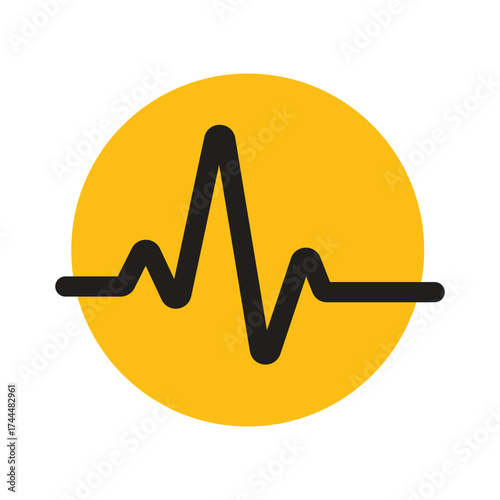 Heartbeat Logo with Red ECG Line. Medical, Health Care, and Fitness Vector Icon