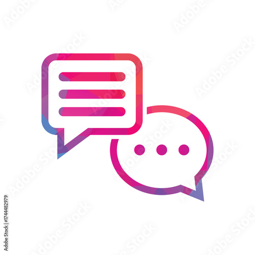 Chat Bubble Logo. Modern Conversation and Communication Icon Vector.