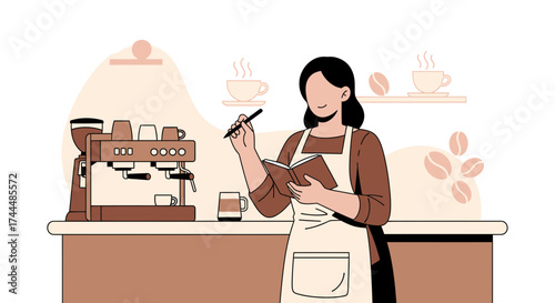Barista Crafting Coffee Orders And Managing Cafe Operations With Flair And Precision