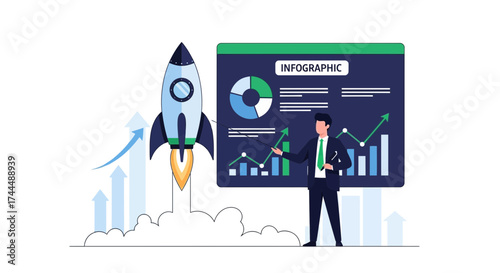 Business Growth Strategy Presentation Illustrating Launching A New Marketing Initiative Success