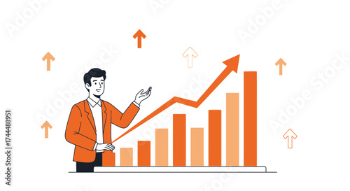 Business Growth Visualization: A Presentation of Rising Financial Success and Charts
