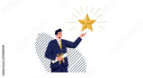 Business Leader Achieving Goals And Receiving Stellar Recognition In Corporate World Now