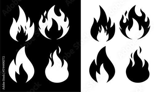 Fire Icon
Stylized icon of a flame, representing fire, energy, heat, warning, or combustion