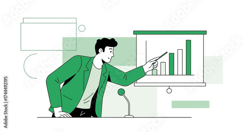 Business Presentation: Analyzing Charts and Graphs for Statistical Growth and Success