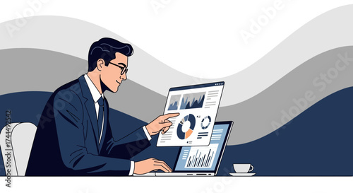 Business Professional Analyzing Data On Modern Digital Technology For Financial Insights