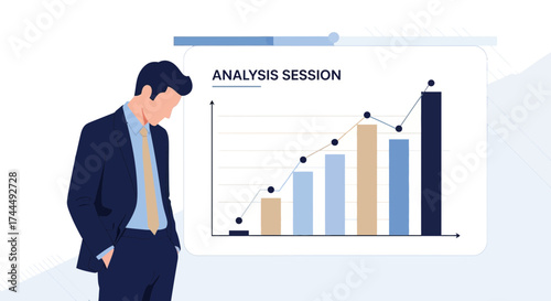 Business Professional Examining Data Projection During Internal Analysis Presentation