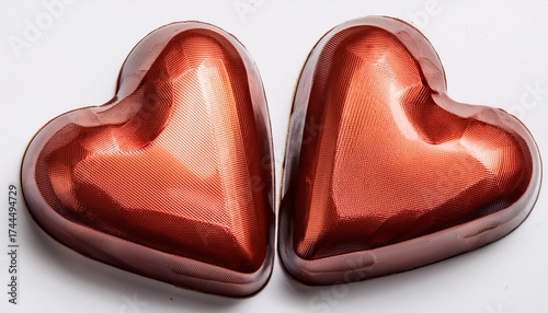image of heart shaped chocolates on a white background