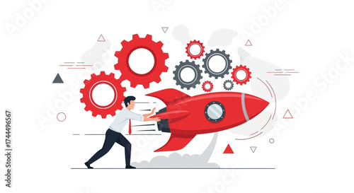 Business Startup And Teamwork: Launching Innovative Ideas, Working Together To Succeed