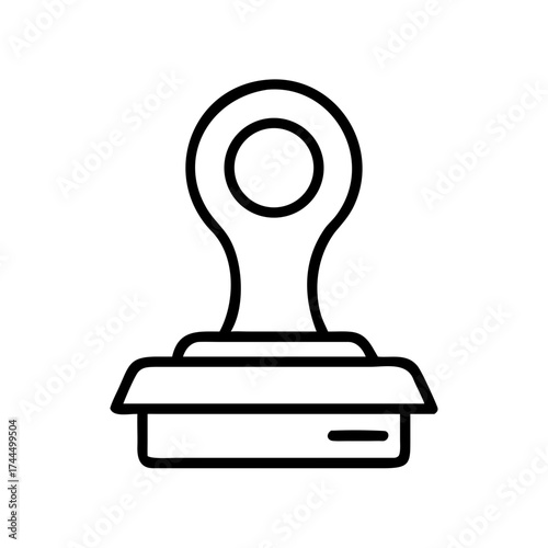 Seal stamp icon in minimal line art design on white background  
