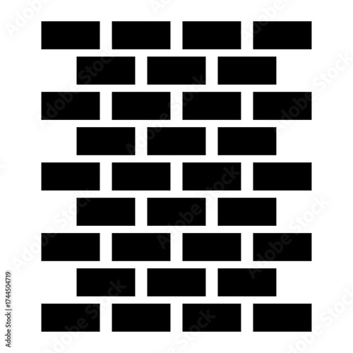 Wall vector silhouette , clip art, and symbol. Shilhouette of  wall concept and simple design