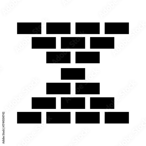 Wall vector silhouette , clip art, and symbol. Shilhouette of  wall concept and simple design