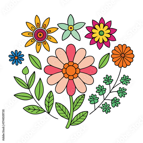 Decorative Floral Design Elements Collection