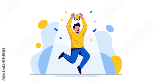 Celebrating Success: A Joyful Depiction of Achievement and Victorious Moments