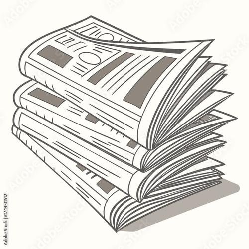 Vector art of stack of newspapers