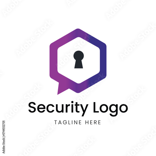 Modern hexagonal shape with a keyhole icon, symbolizing security, protection, and privacy, ideal for cybersecurity companies, data protection services, or access control solutions.
