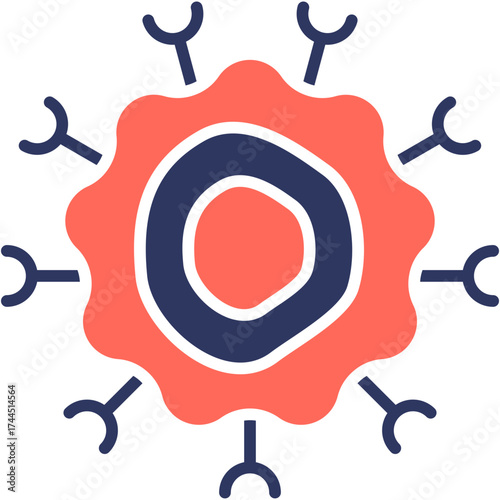 T-Cell glyph color icon