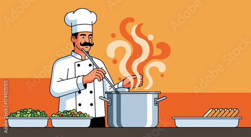 Chef At Work Preparing Delicious Food In The Kitchen for Fine Dinner Services