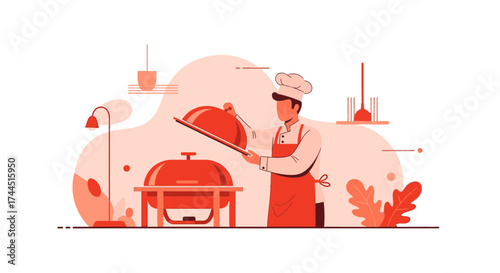 Chef Preparing Culinary Delights for a Dining Experience or Food Service Setting
