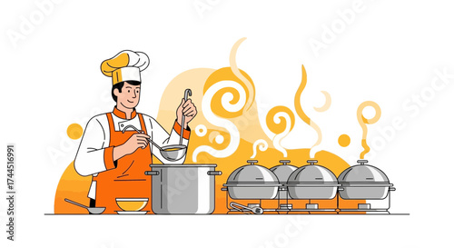 Chef Serving Food and Preparing Delicious Meals for a Culinary Experience