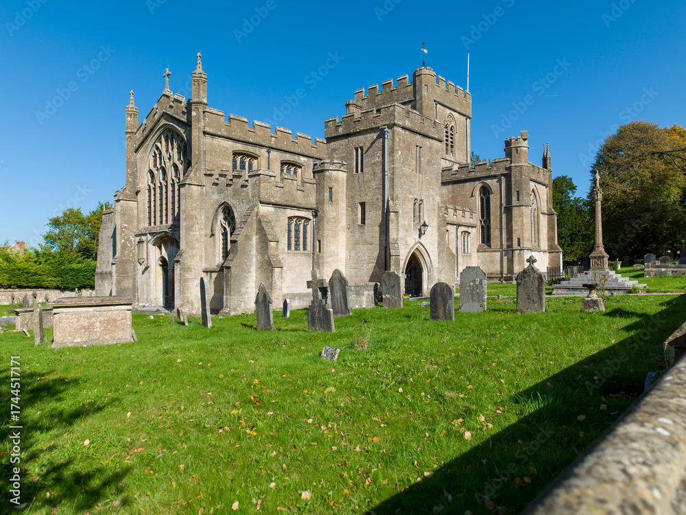Fototapeta premium Edington Priory Church , Edington Wiltshire. Sunshine