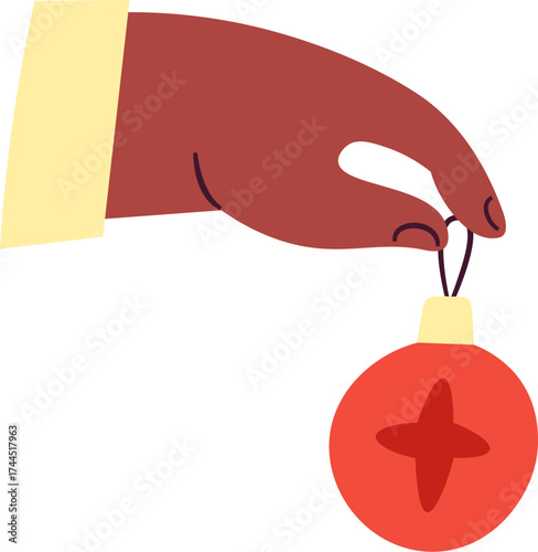 Hand Holding Christmas Tree Toy