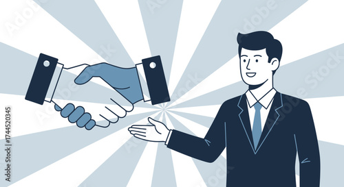 Contractual Agreement Deal: Business Businessman Partnership Handshake Cooperation Success