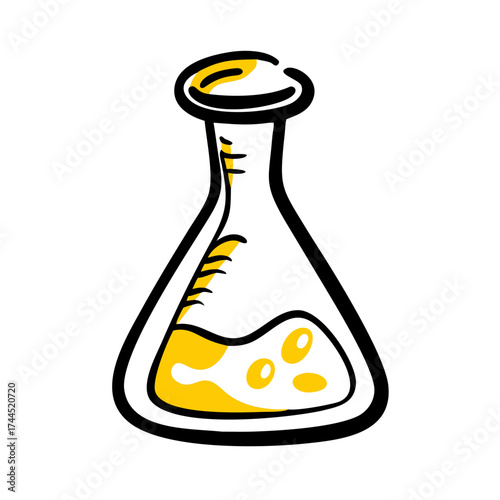 Conical Flask Icon Vector Illustration | Laboratory Equipment Symbol for Science and Chemistr
