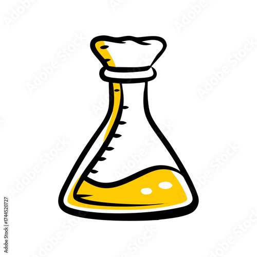 Conical Flask Icon Vector Illustration | Laboratory Equipment Symbol for Science and Chemistr